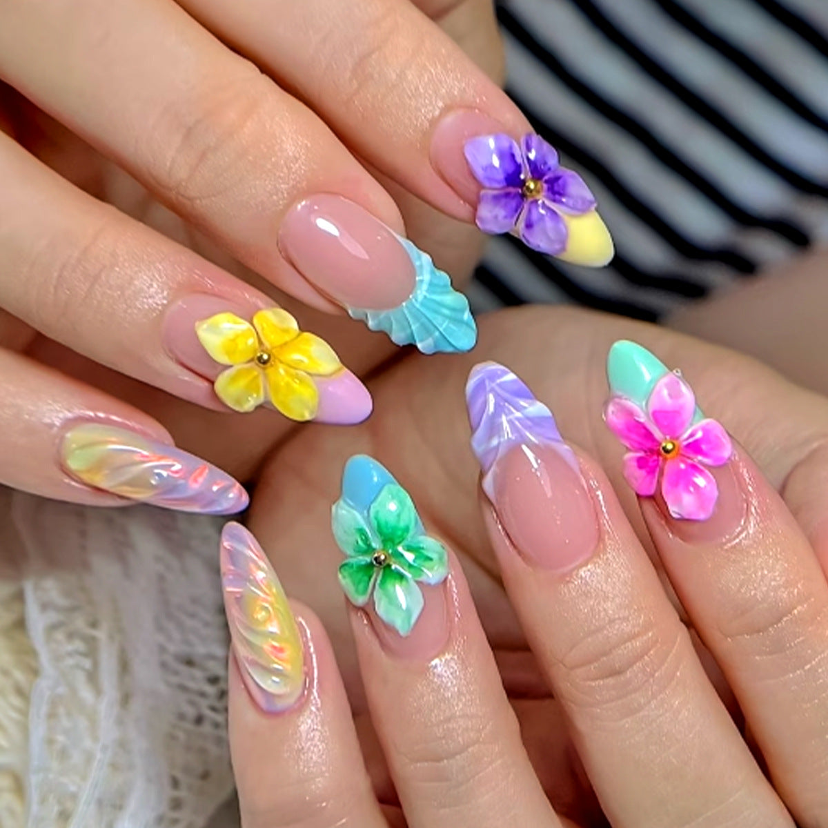 Premium Floral Press-On Nail Art Kit — product view 2
