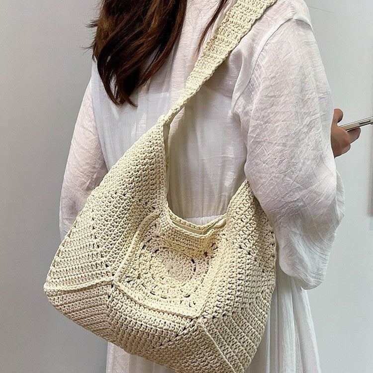 Macrame Shoulder Bag with Decorative Crochet Pattern LoungeYard — product view 4