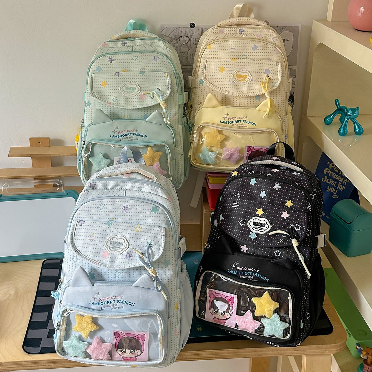 Fun-Printed Canvas Backpack LoungeYard — product view 3