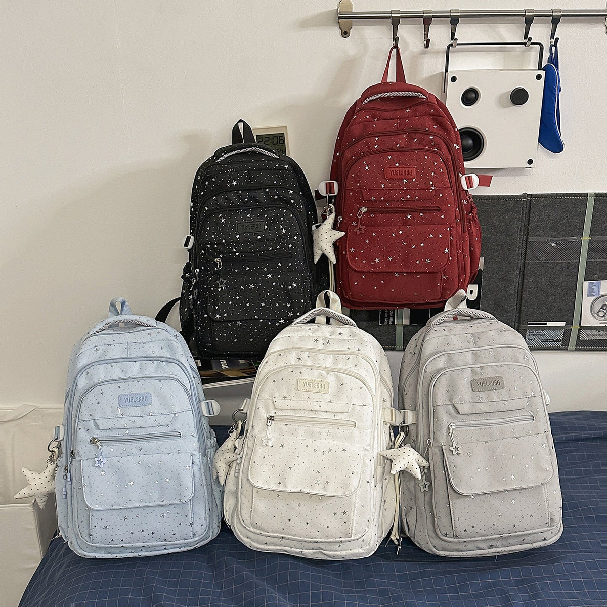 Star-Patterned Backpack with Multiple Compartments LoungeYard — product view 4