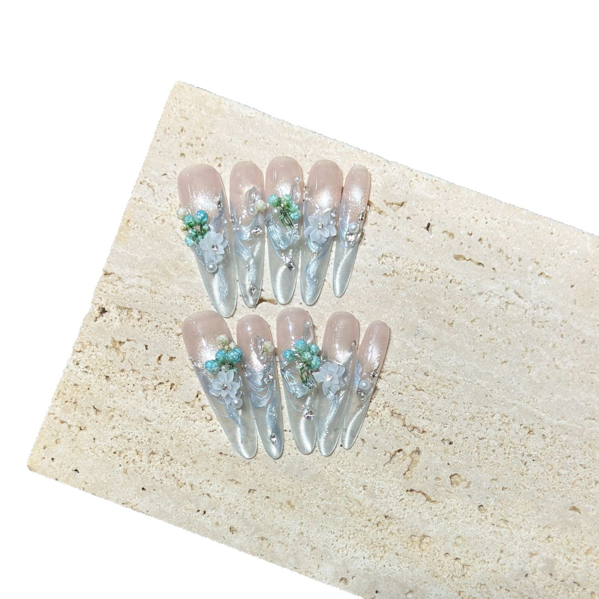 Elegantly Designed Floral Press-On Nail Set — product view 4