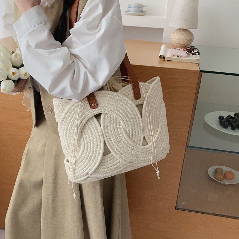 Woven Handle Tote Bag — product view 1