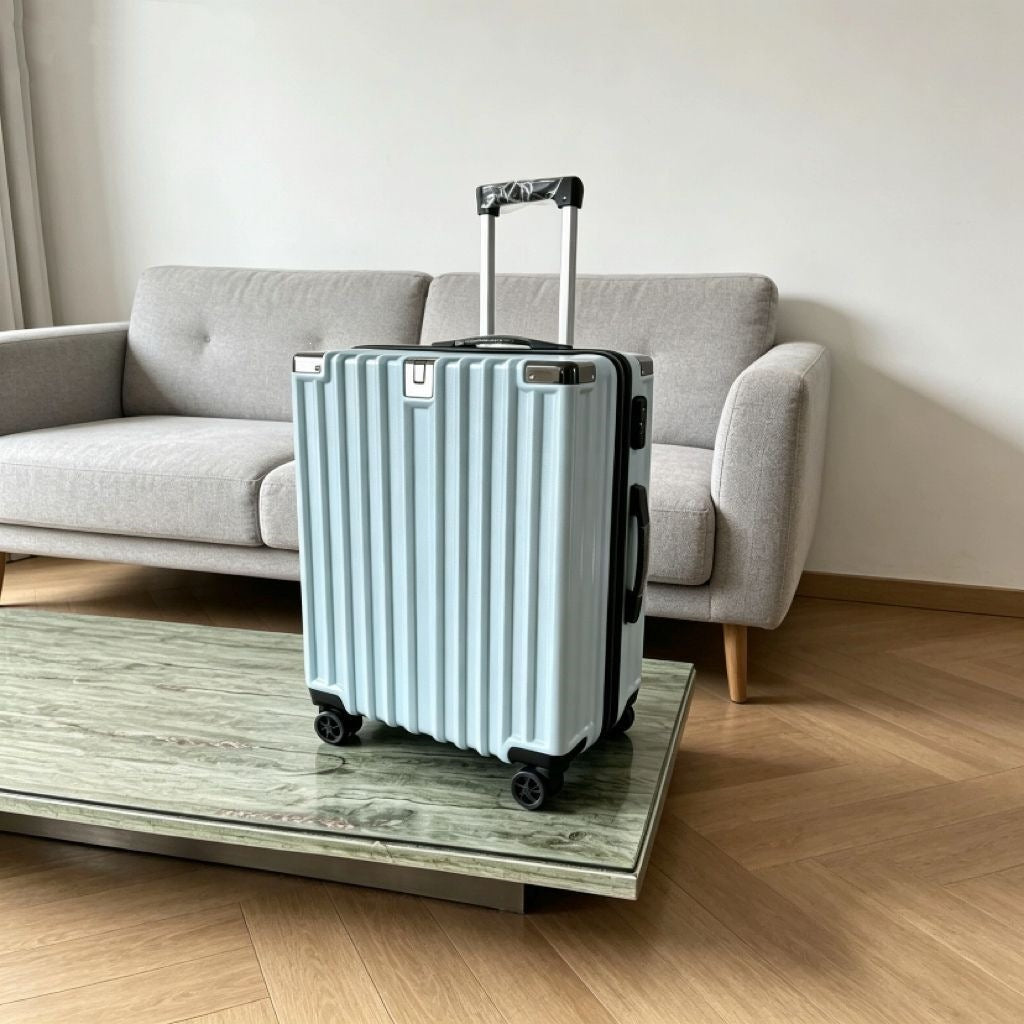 Hard-shell travel suitcase with spacious interior and high-quality rolling system LoungeYard — product view 3
