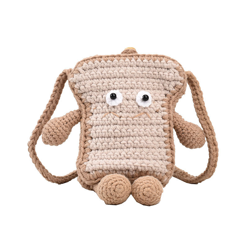 Cute Crochet Toast-Themed Mini Backpack — product view 2