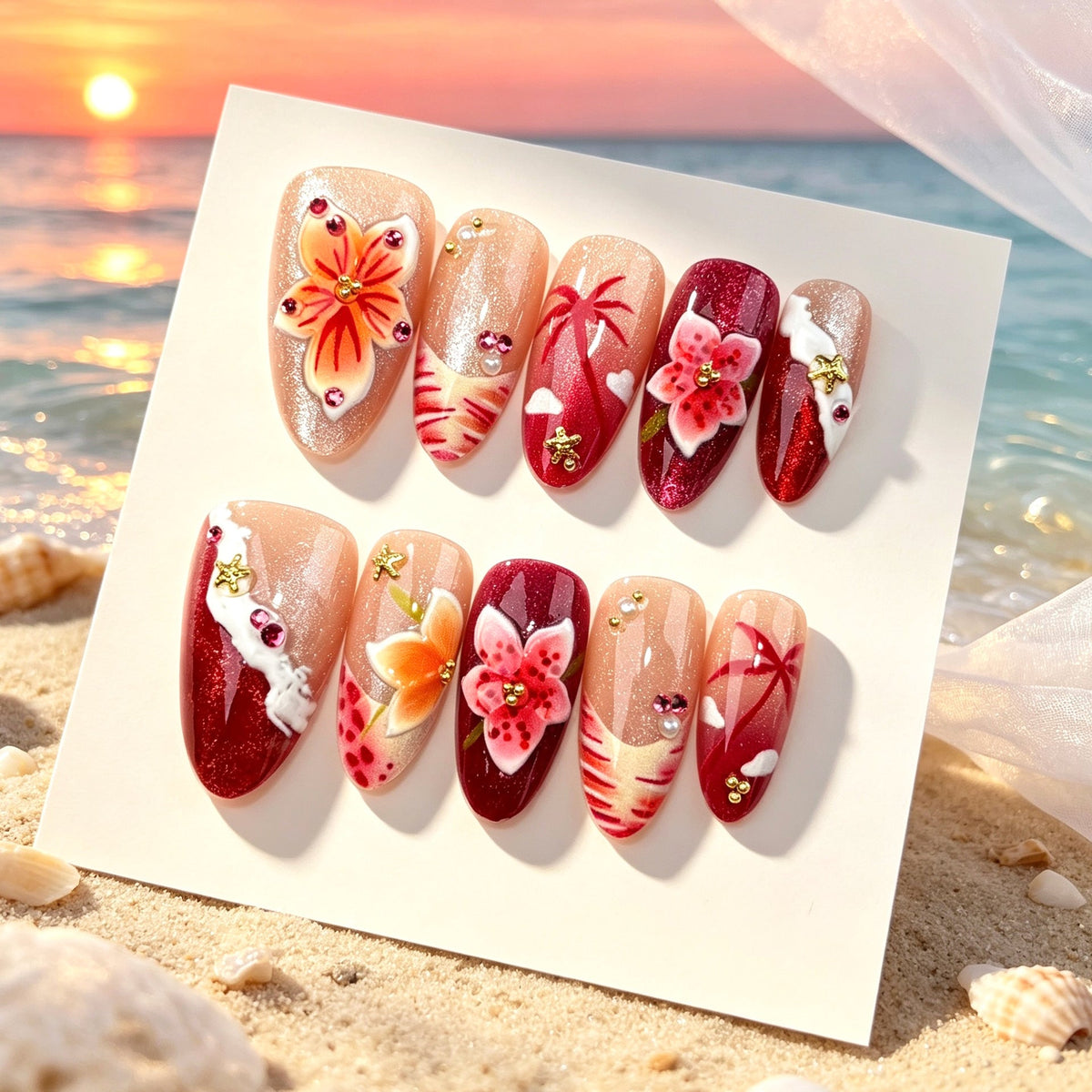 Artistic Floral-Design Press-On Nail Kit — product view 3