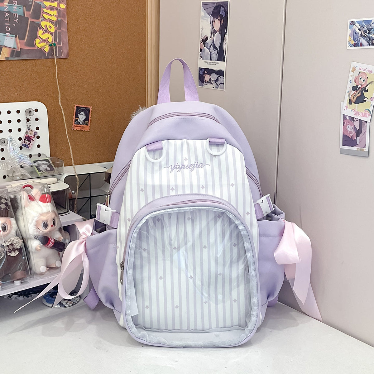 Stylish Striped Transparent Backpack — product view 2