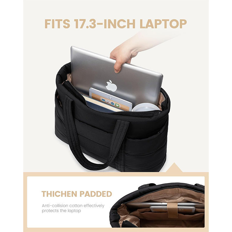 Padded tote bag with practical exterior pockets LoungeYard — product view 4