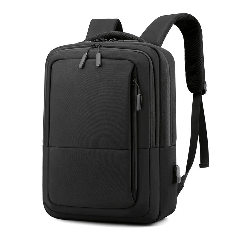 Modern business backpack with USB charging port LoungeYard — product view 7