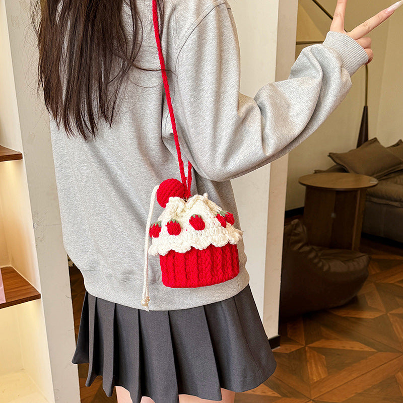 Festive Cupcake-Shaped Crochet Mini Bag — product view 1