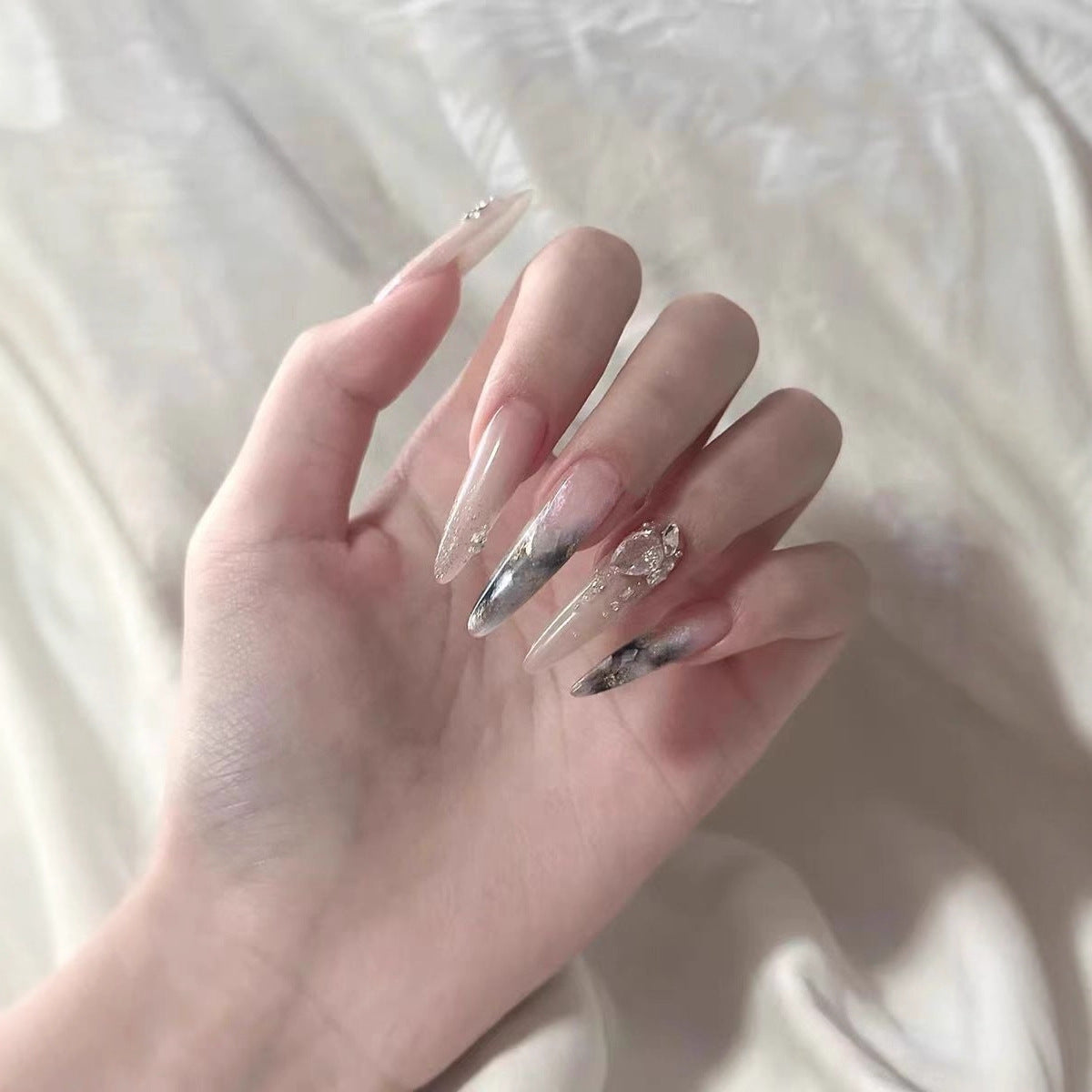 Premium Crystal-Accented Stiletto Nail Enhancements — product view 3