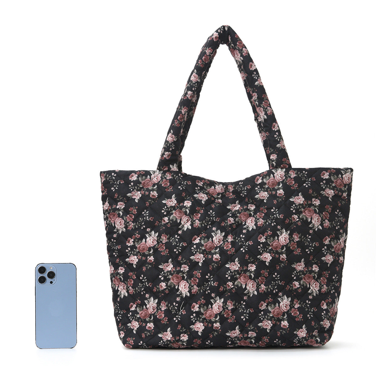 Trendy shopping bag with cute bear and strawberry design LoungeYard — product view 3