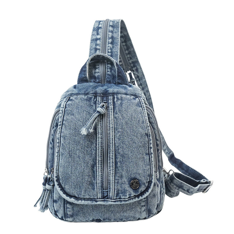 Compact Denim Sling Backpack LoungeYard — product view 6