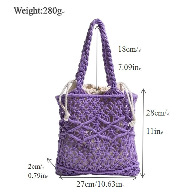 Handmade Macrame Tote Bag LoungeYard — product view 7