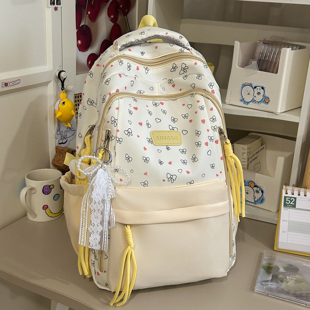 Playful Bow-Embellished Stylish Backpack LoungeYard — product view 7