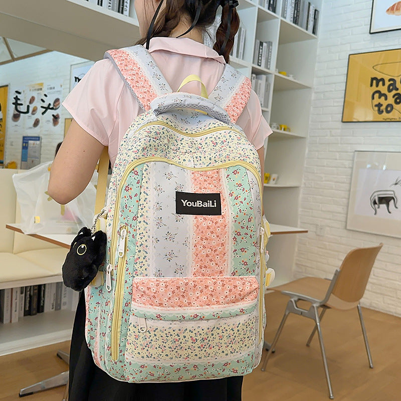 Floral Print Casual Backpack LoungeYard — product view 2