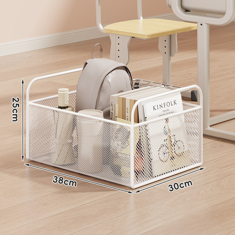 Low-Profile Mesh Rolling Storage Bin for Desk and Floor with Locking Swivel Wheels — product view 7