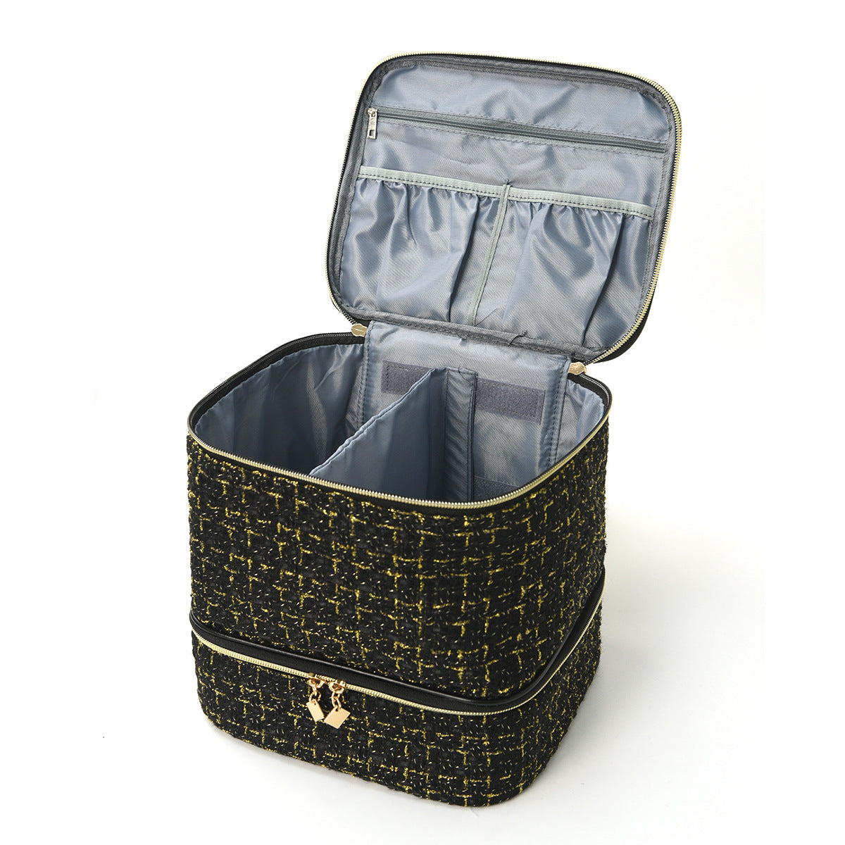 Cosmetic organizer bag with elegant fabric LoungeYard — product view 5