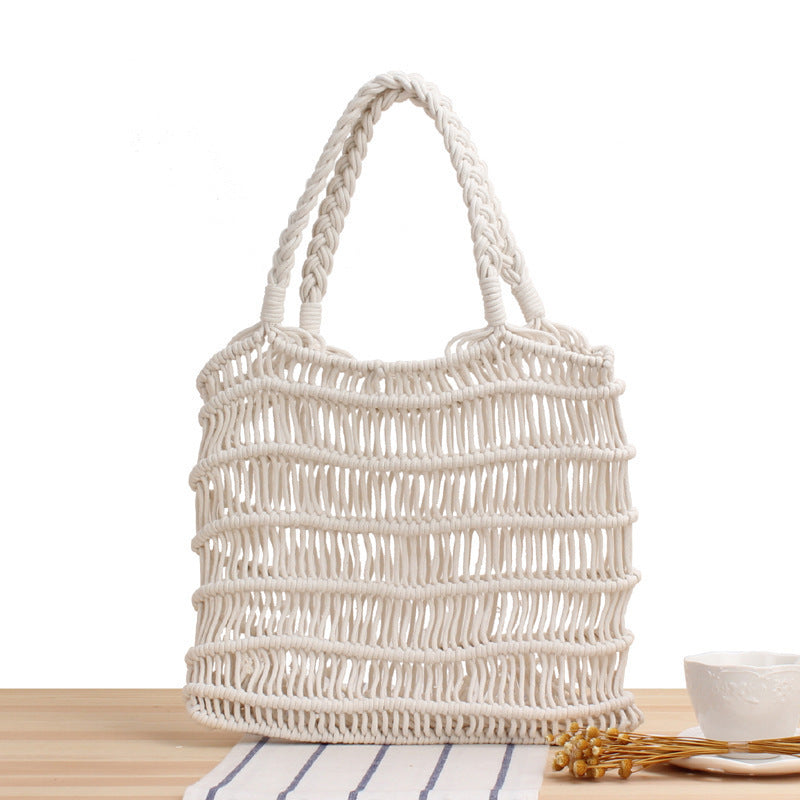 Fashionable Braided Tote Bag with Inner Pouch LoungeYard — product view 2
