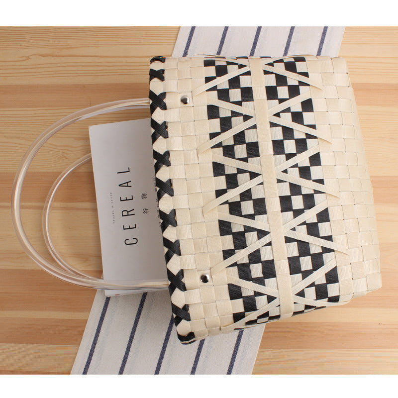 Braided shopping bag with elegant accents LoungeYard — product view 2