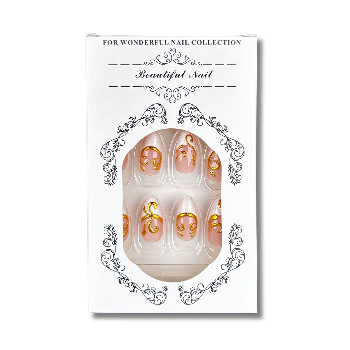 Decorative Press-On Nail Set with Elegant Gold Accents — product view 6