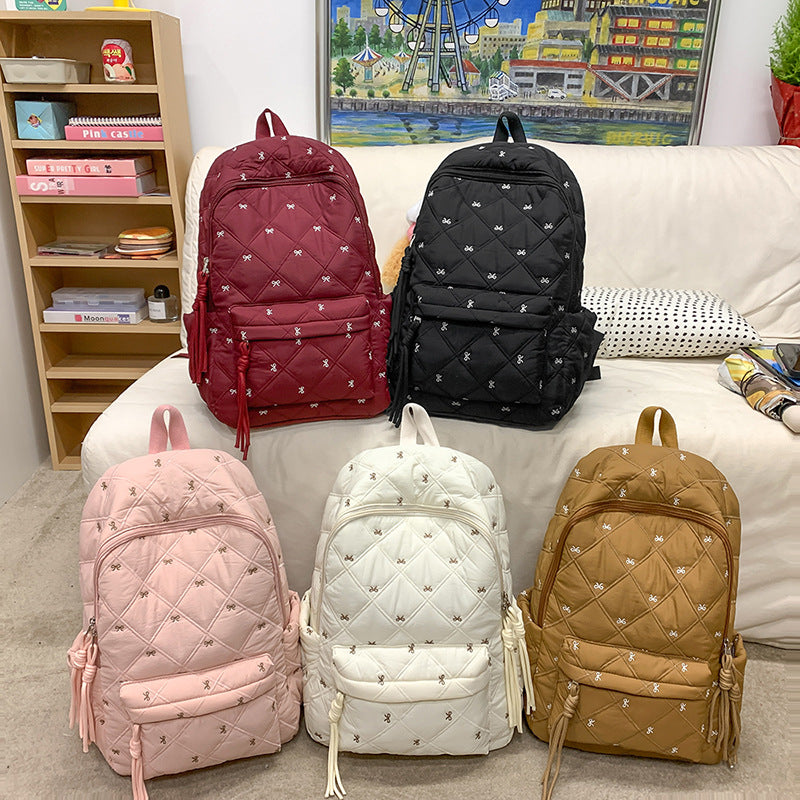 Quilted Stylish Everyday Backpack LoungeYard — product view 4