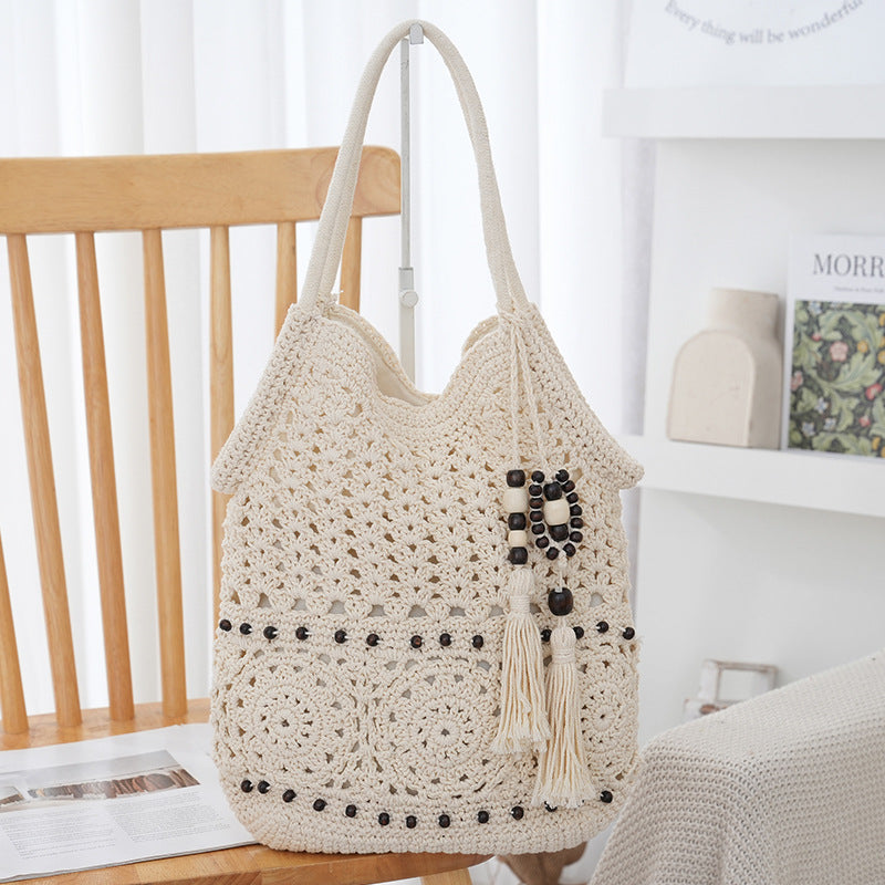 Handcrafted Macrame Shoulder Bag LoungeYard — product view 2