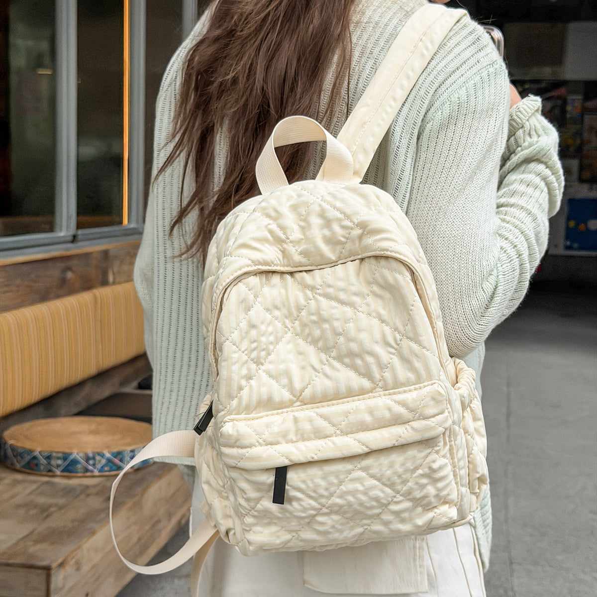 Quilted Multi-Compartment Backpack LoungeYard — product view 1