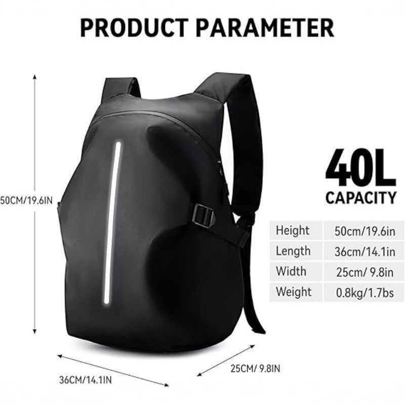 Multifunctional Motorcycle Backpack with Integrated Helmet Bag LoungeYard — product view 2