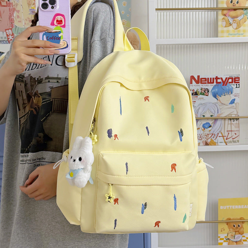 Lightweight Backpack with Cute Embroidered Design LoungeYard — product view 1