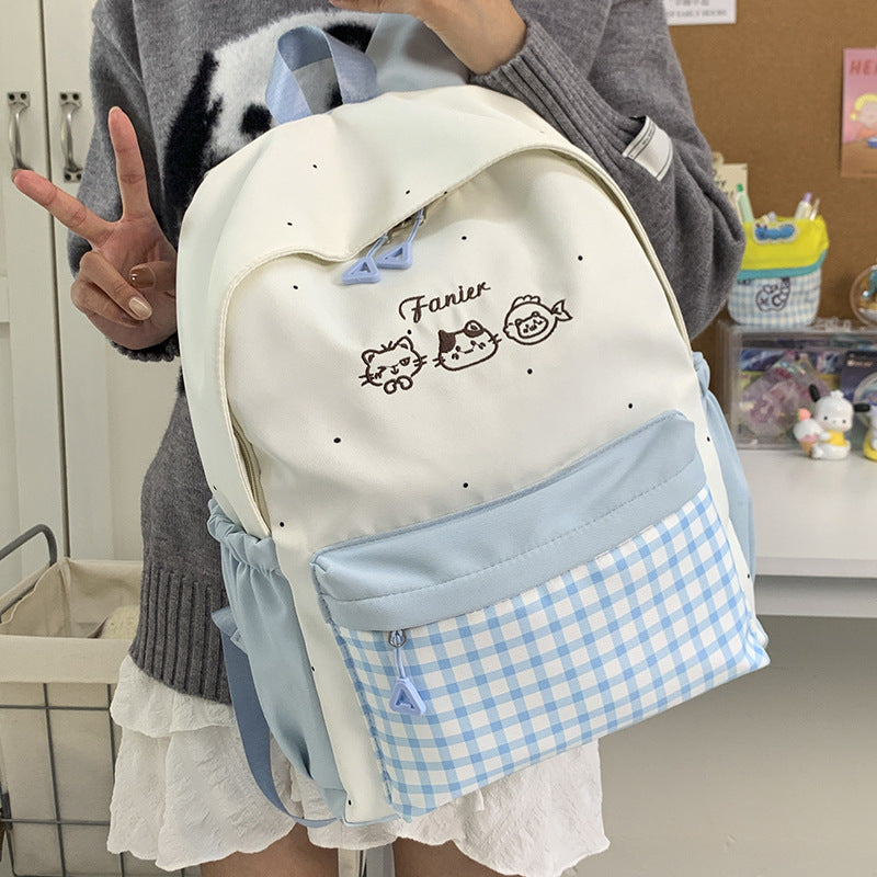 Cute Animal Embroidered Backpack LoungeYard — product view 4