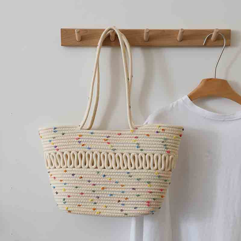 Elegant Handcrafted Beach Bag with Fine Braided Pattern LoungeYard — product view 4