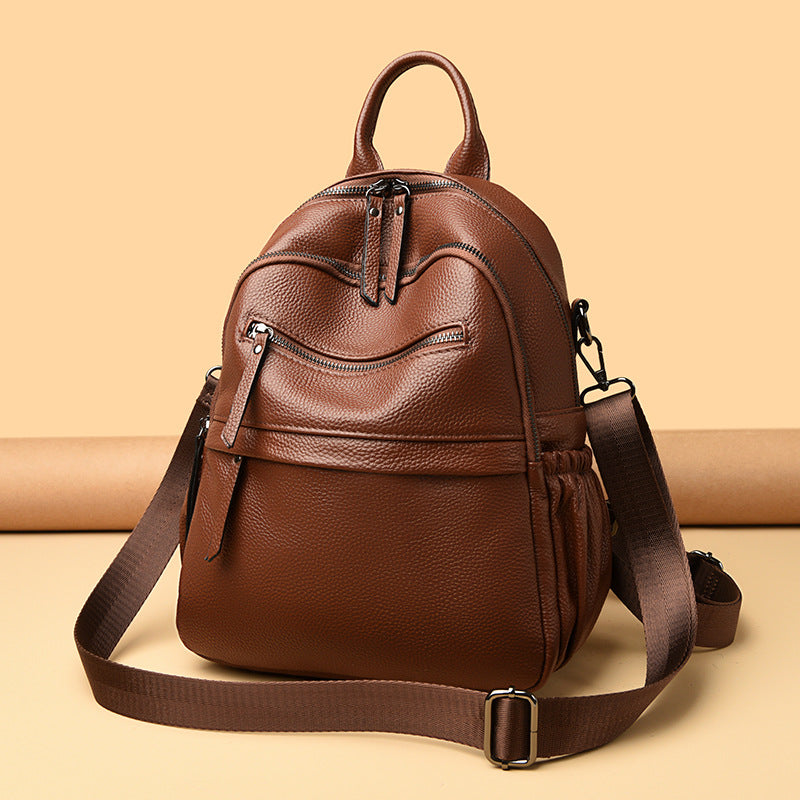 Multi-Functional Textured Leather Backpack LoungeYard — product view 2