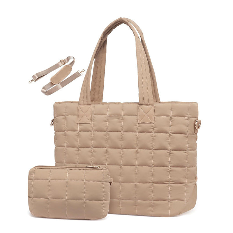 Elegant Quilted Tote Bag with Removable Wallet LoungeYard — product view 6