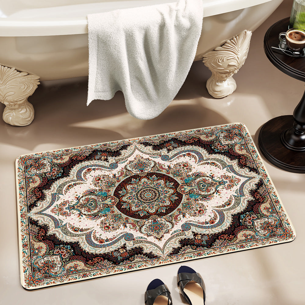 Luxurious Floral Pattern Bath Mat LoungeYard — product view 2