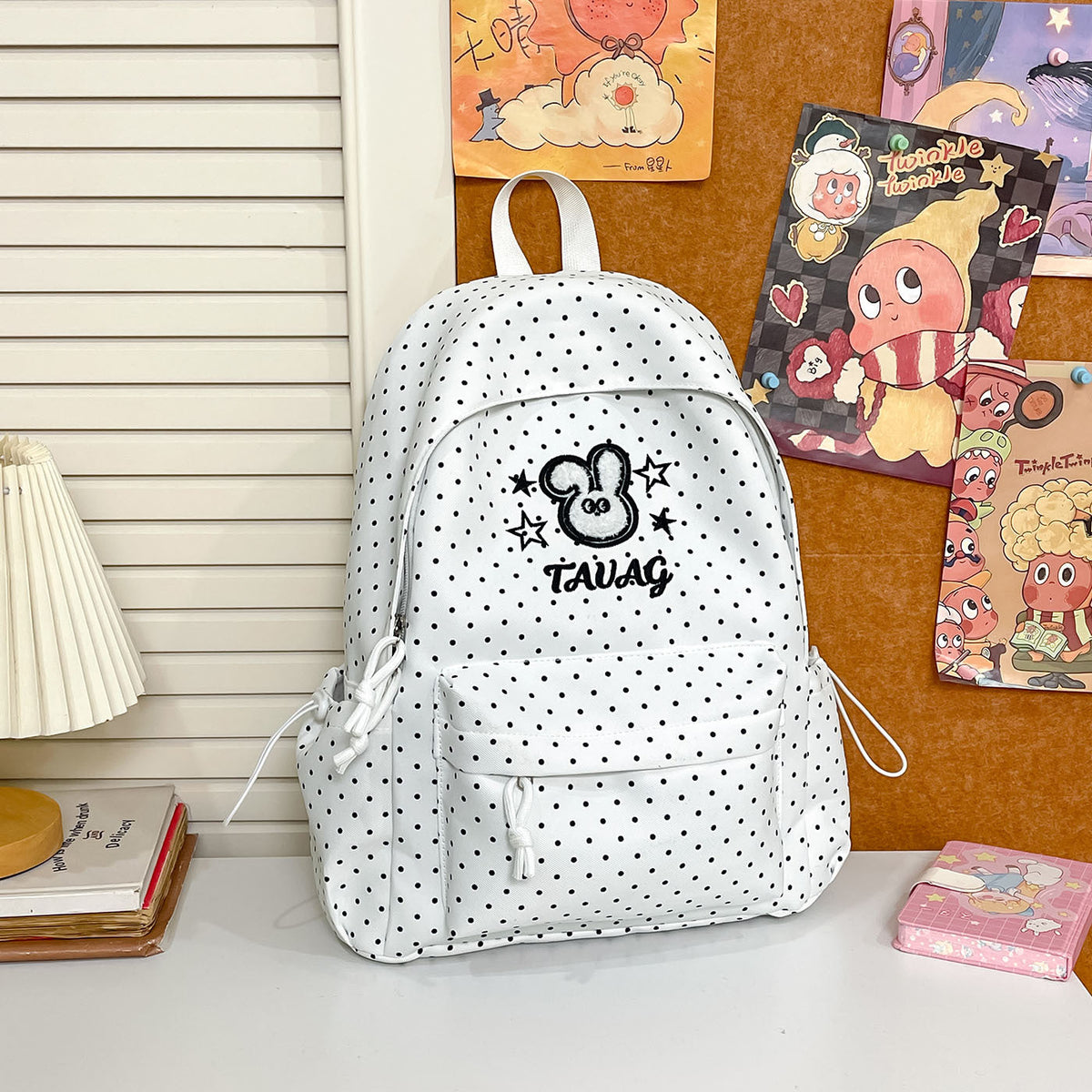 Cute Polka Dot Character Backpack LoungeYard — product view 7