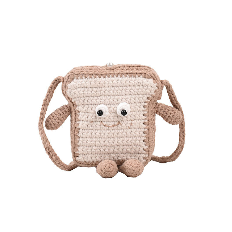 Cute Crochet Toast-Themed Mini Backpack — product view 1