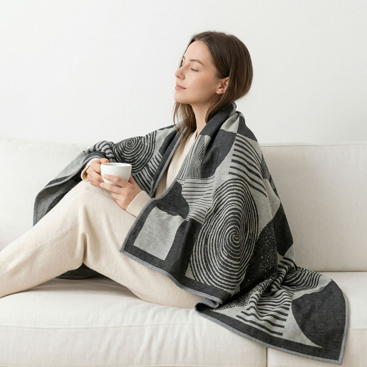 Artistic Patterned Throw Blanket — product view 6