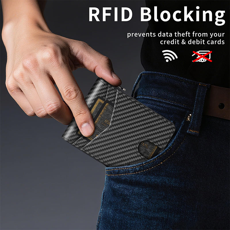 RFID-Blocking Multi-Functional Carbon Fiber Wallet LoungeYard — product view 4