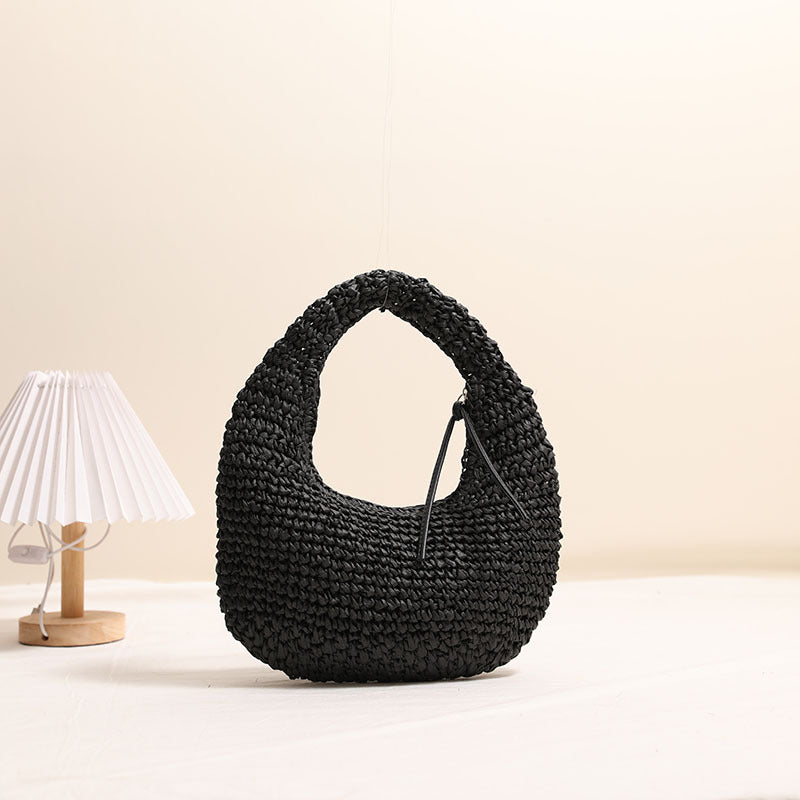 Handmade Basket Bag in Modern Hobo Style LoungeYard — product view 6