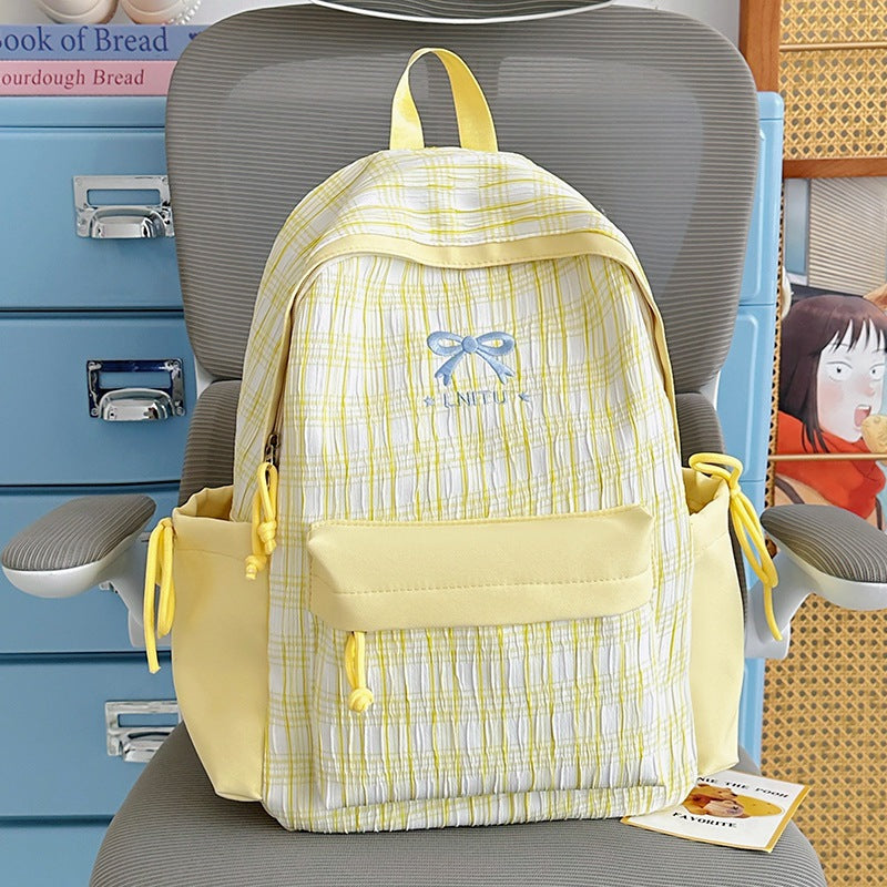 Checked Patterned Casual Backpack LoungeYard — product view 6