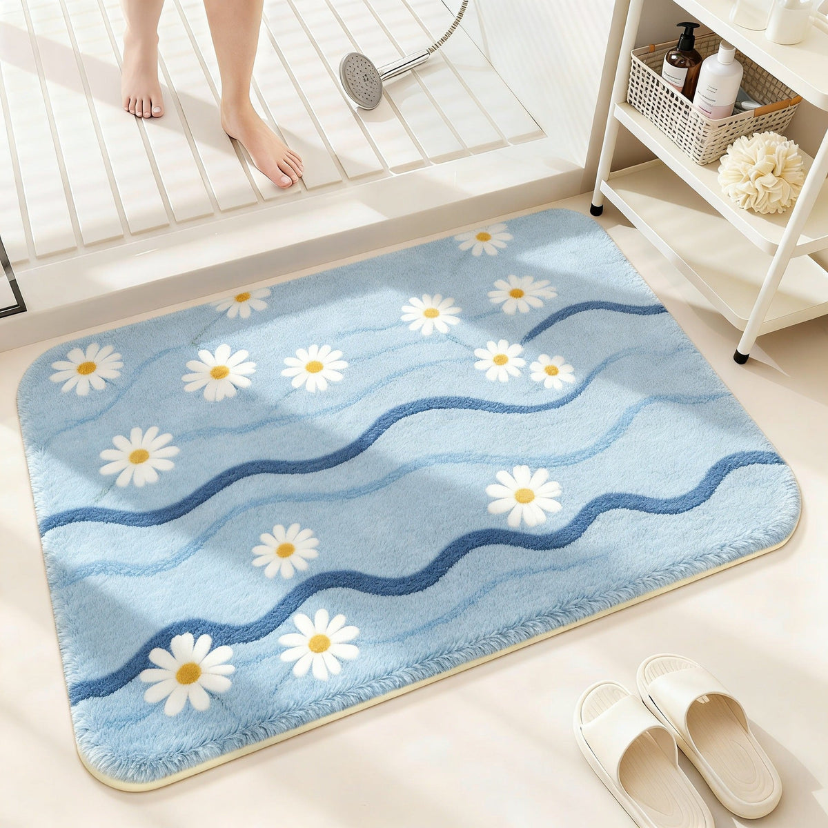 Floral Pattern Bath Rug — product view 5