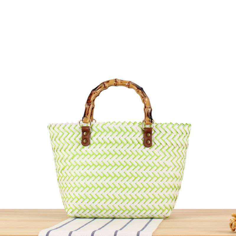 Braided handbag with high-quality bamboo handle LoungeYard — product view 4