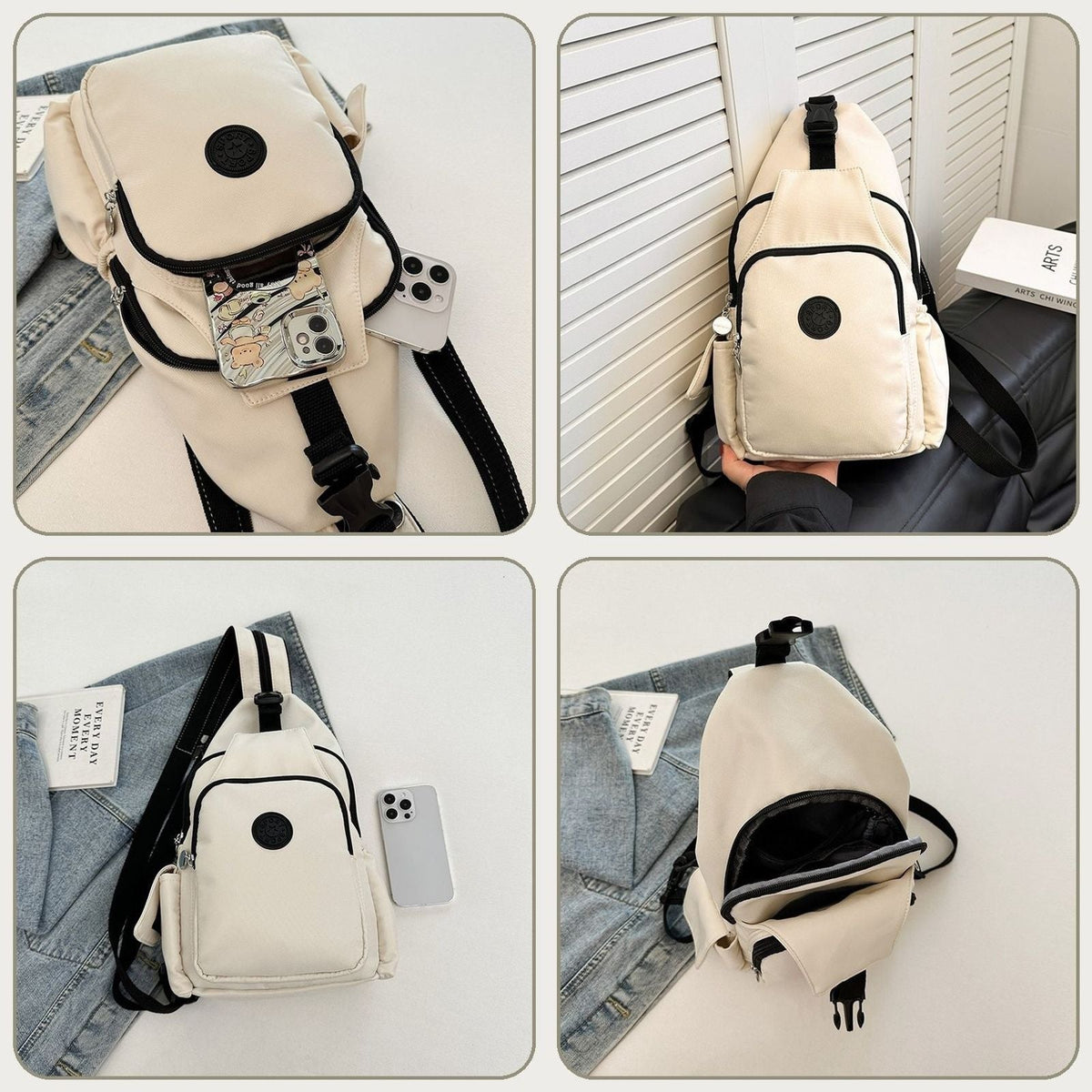 Multi-Pocket Casual Sling Bag LoungeYard — product view 3