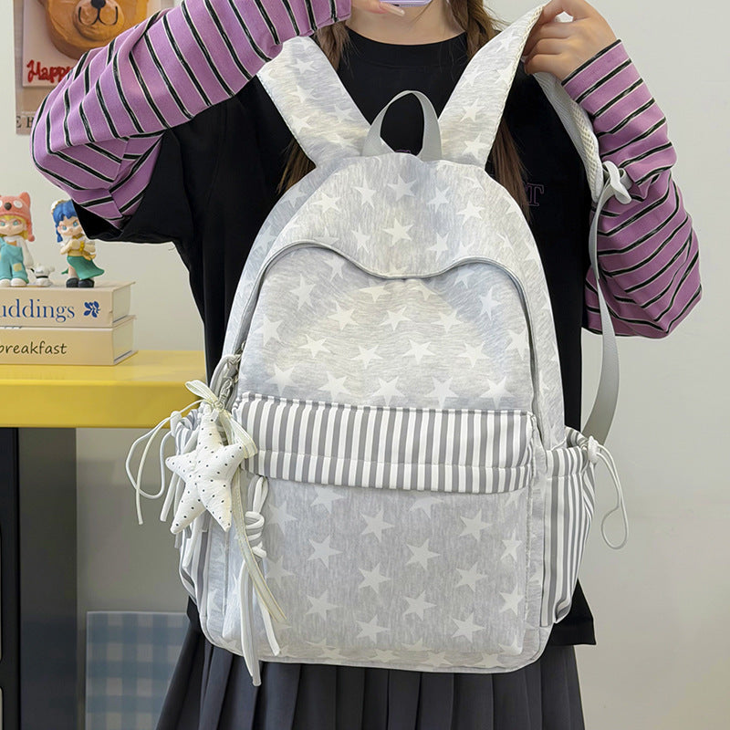 Fun Star-Printed Everyday Backpack LoungeYard — product view 3