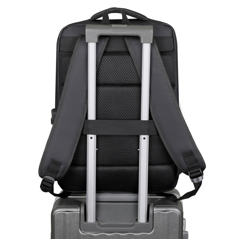 Multifunctional backpack with laptop compartment and ergonomic shoulder design LoungeYard — product view 4