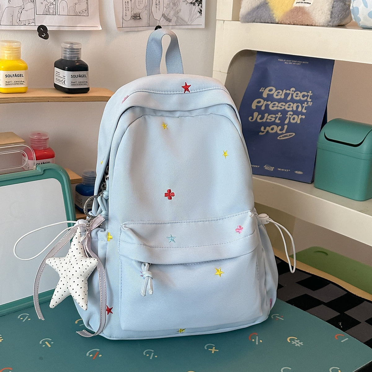 Casual Embroidered Star Backpack LoungeYard — product view 6