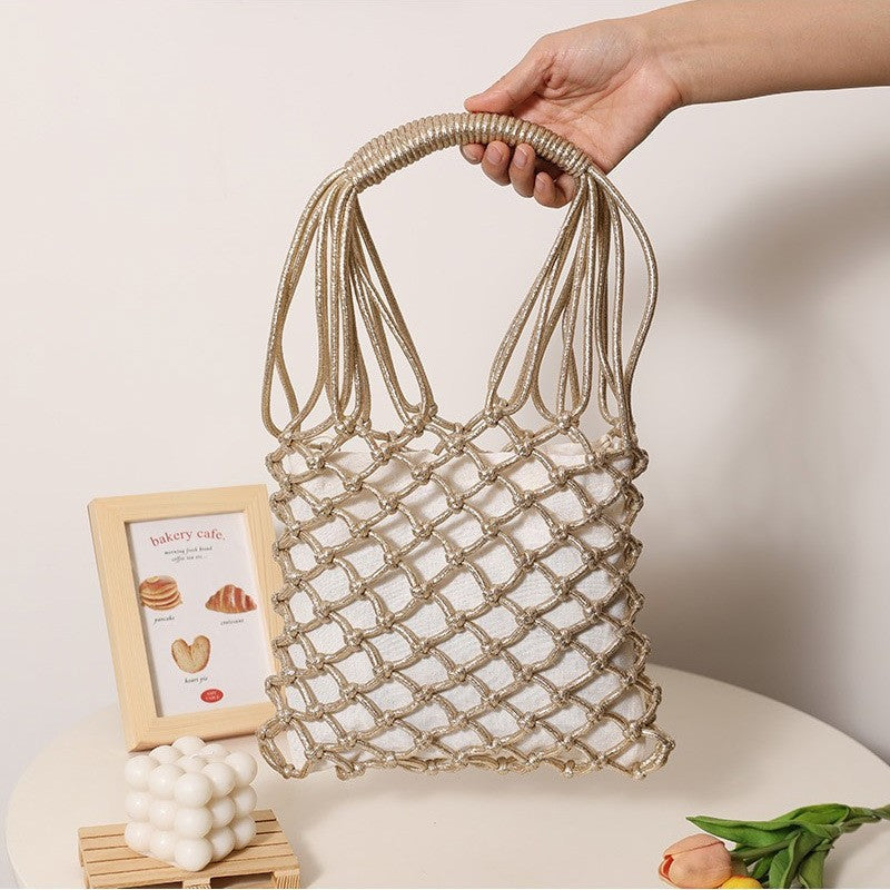 Elegant mesh tote bag with sturdy handles LoungeYard — product view 1