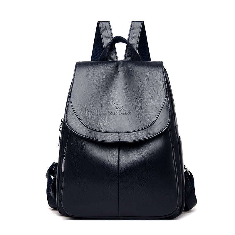 Sleek Textured Leather Backpack — product view 2