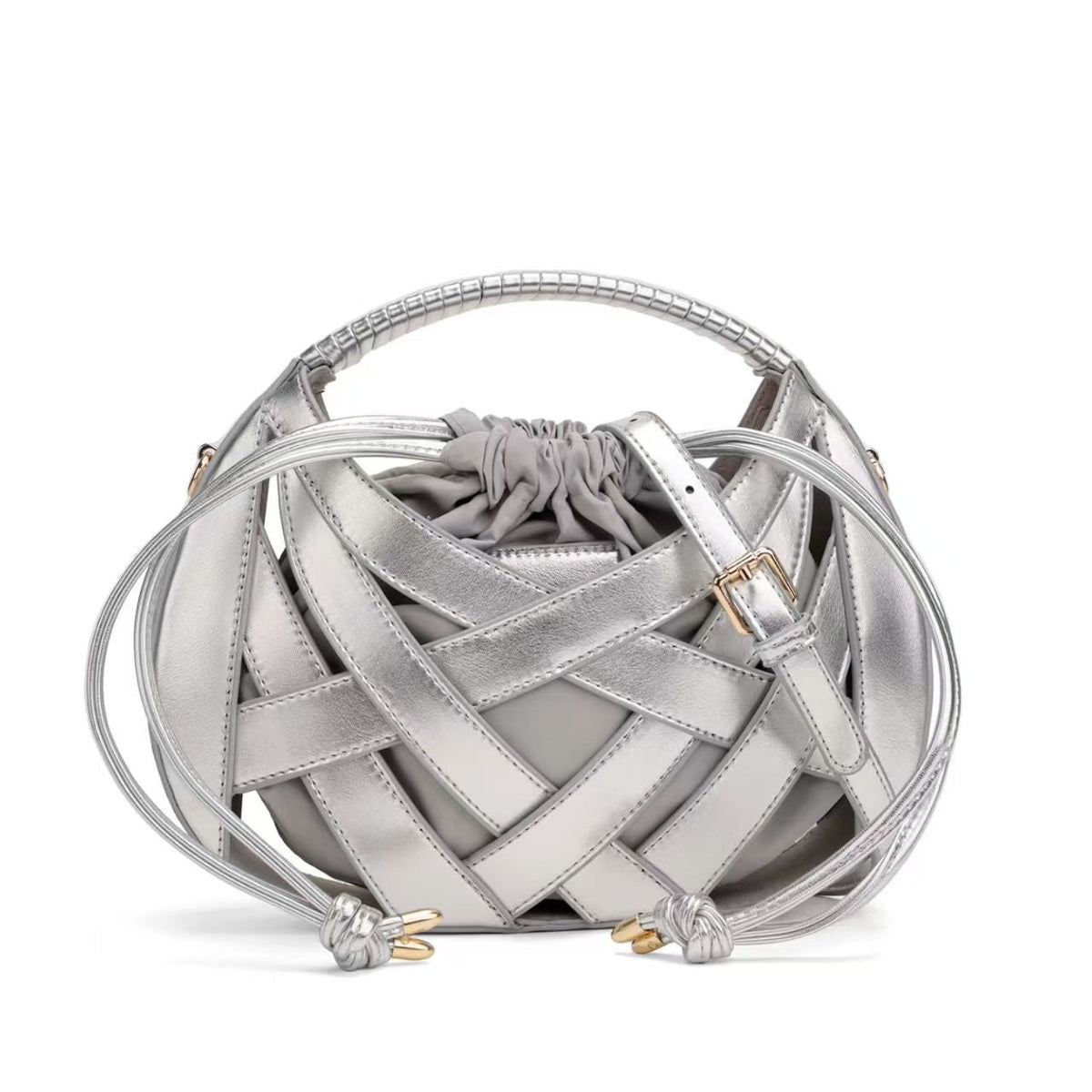 Chic Woven Handle Handbag LoungeYard — product view 6