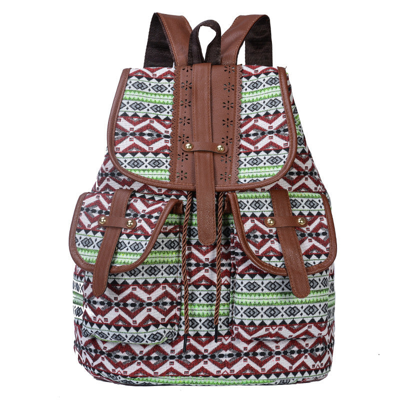 Bohemian Ethnic Print Backpack LoungeYard — product view 4